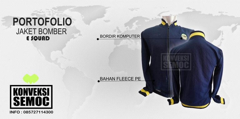 JAKET BOMBER E SQUAD - FLEECE PE - HASIL PEMBUATAN - KONVEKSI SEMOC SEMARANG