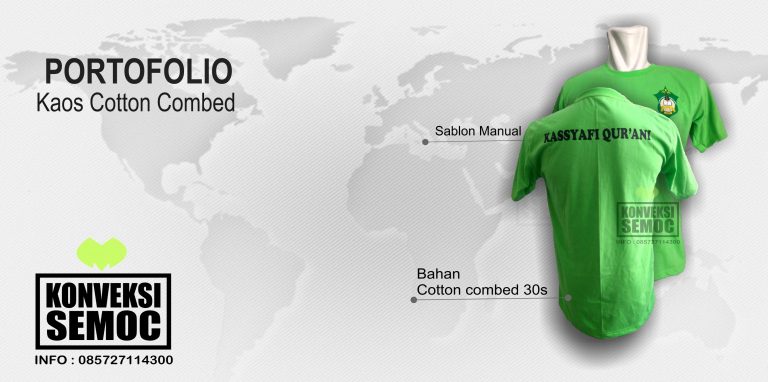 KAOS HIJAU - COTTON COMBED - HASIL PEMBUATAN - KONVEKSI SEMOC SEMARANG