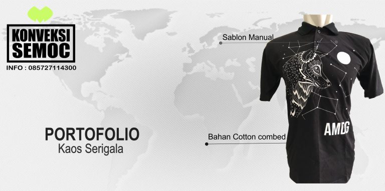 KAOS SERIGALA - COTTON COMBED - HASIL PEMBUATAN - KONVEKSI SEMOC SEMARANG