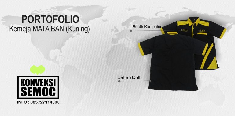 KEMEJA MATA BAN warna KUNING - DRILL - HASIL PEMBUATAN - KONVEKSI SEMOC SEMARANG