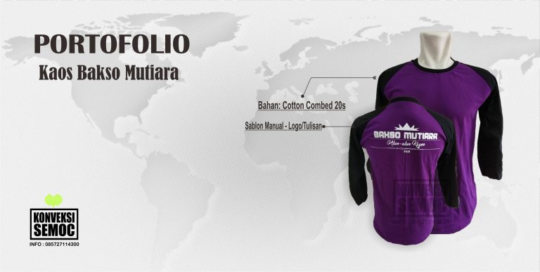 [Portofolio] Kaos Raglan Bakso Mutiara Cotton combed 20s hasil pembuatan konveksi semoc semarang