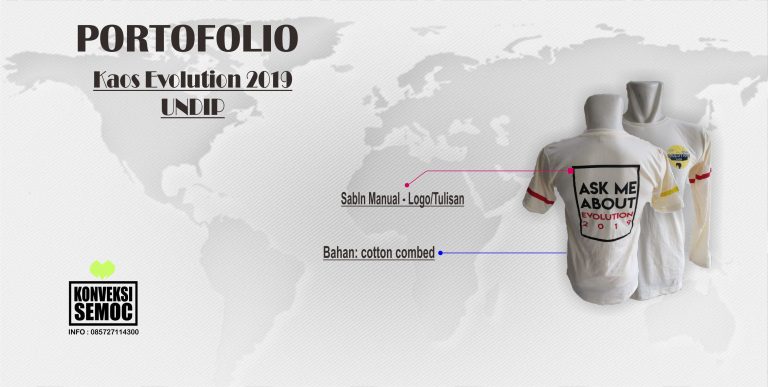 kaos evolution undip combed hasil pembuatan konveksi semoc